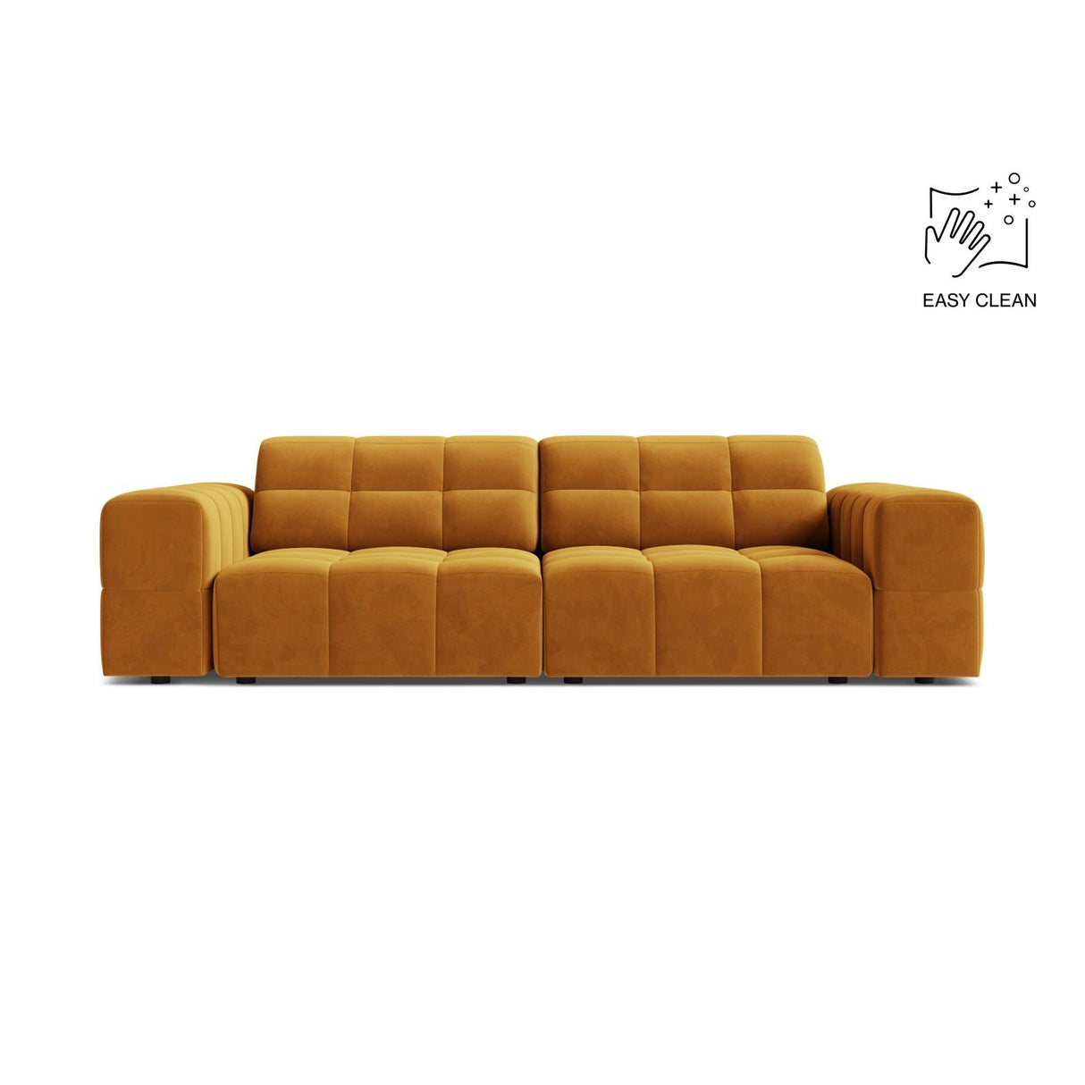 Chicago 3-Sitzer Sofa aus Samt in Gelb (Venus 2917), 212x102 cm von Cosmopolitan Design – Bild 1