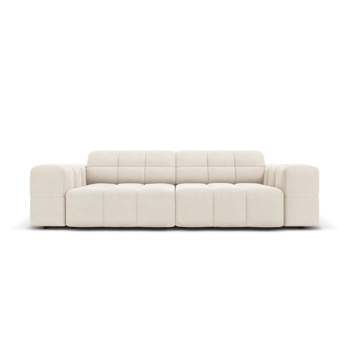 Chicago 3-Sitzer Sofa aus Samt in Hellbeige (Bluvel 22), 204x102x70 cm von Cosmopolitan Design – Bild 1