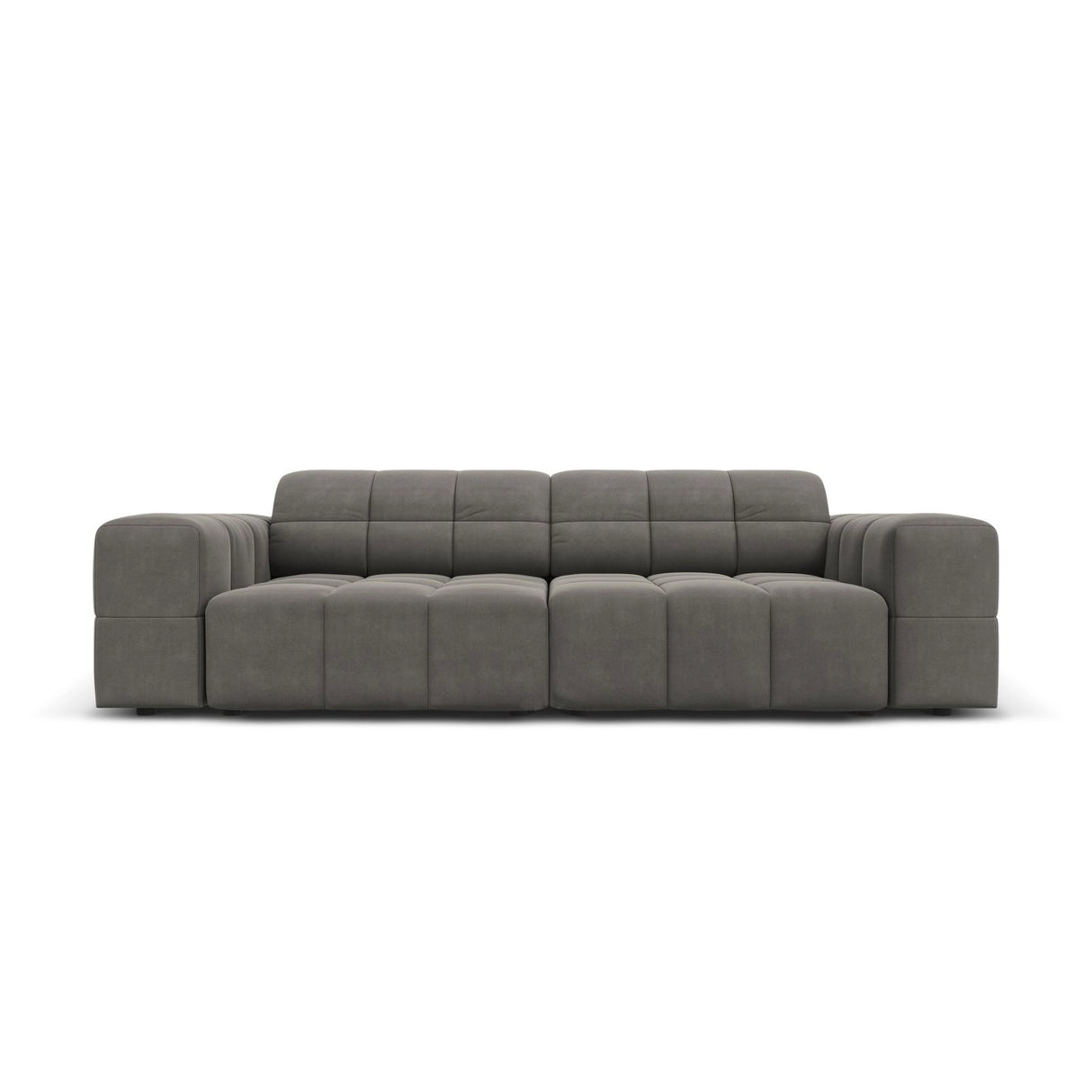 Chicago 3-Sitzer Sofa aus Samt in Hellgrau (Bluvel 13), 204x102x70 cm von Cosmopolitan Design – Bild 1