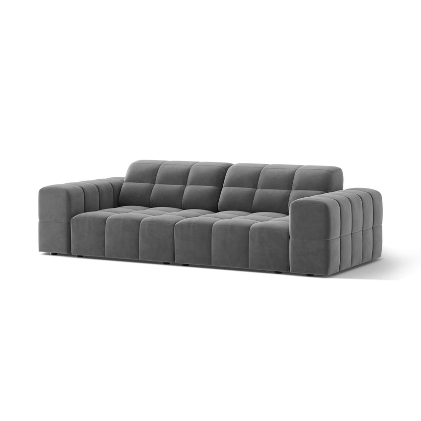 Chicago 3-Sitzer Sofa aus Samt in Hellgrau (Venus 2929), 212x102 cm von Cosmopolitan Design – Bild 3