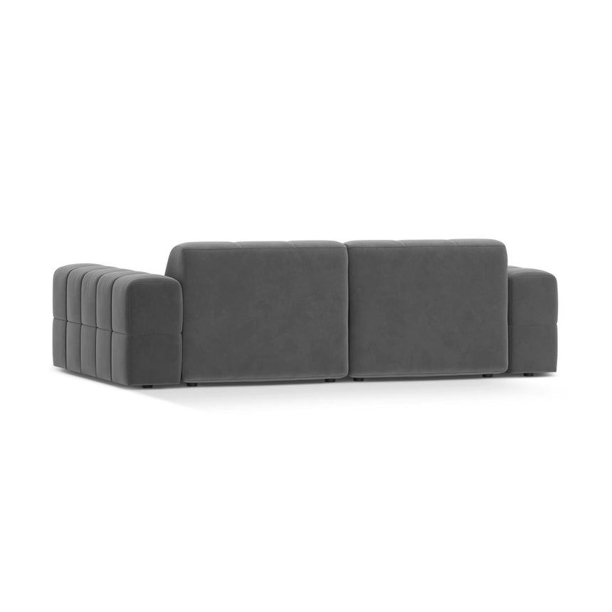 Chicago 3-Sitzer Sofa aus Samt in Hellgrau (Venus 2929), 212x102 cm von Cosmopolitan Design – Bild 4