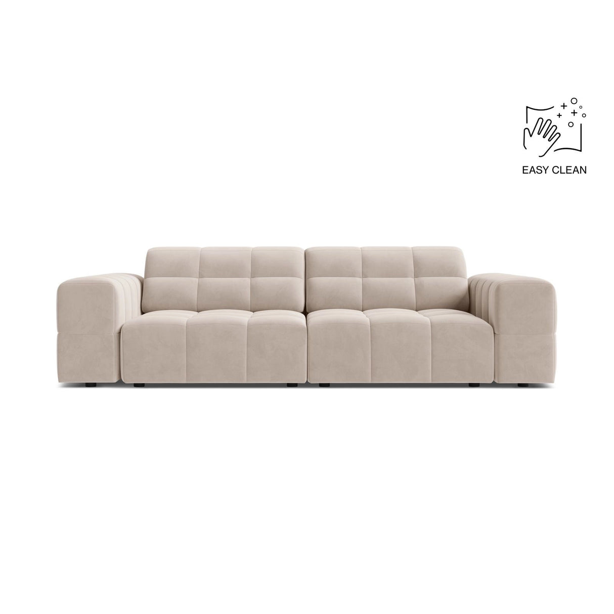 Chicago 3-Sitzer Sofa aus Samt in Leichtes Beige (Venus 2927), 212x102 cm von Cosmopolitan Design – Bild 1