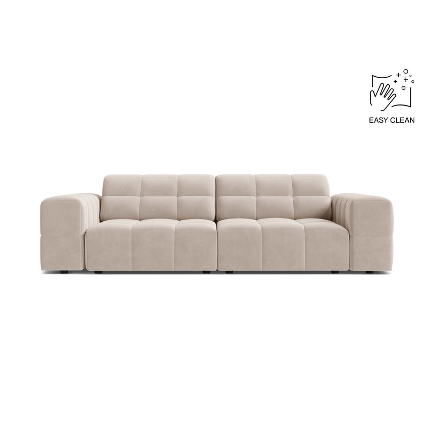 Chicago 3-Sitzer Sofa aus Samt in Leichtes Beige (Venus 2927), 212x102 cm von Cosmopolitan Design – Bild 1