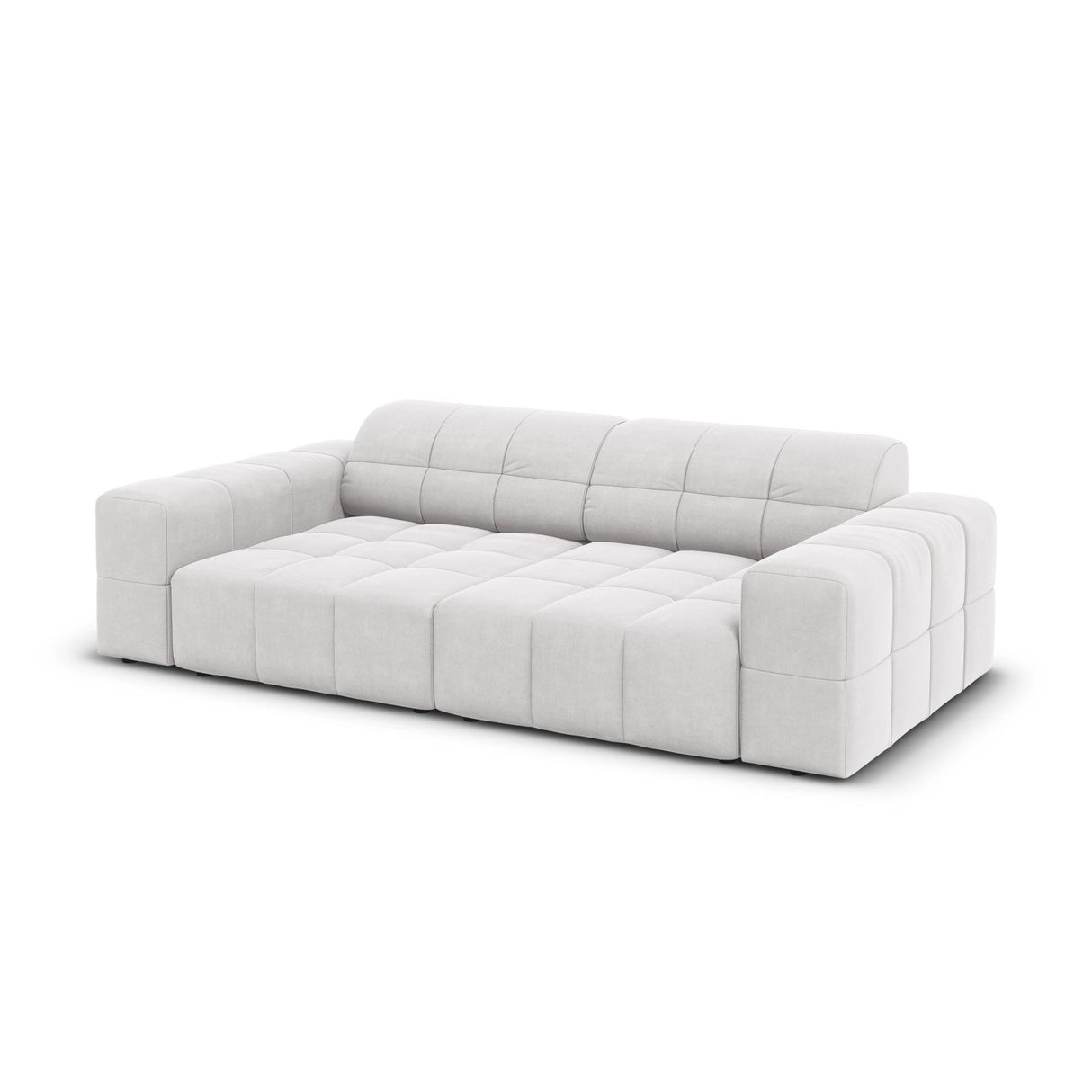 Chicago 3-Sitzer Sofa aus Samt in Silber (Bluvel 03), 204x102x70 cm von Cosmopolitan Design – Bild 4