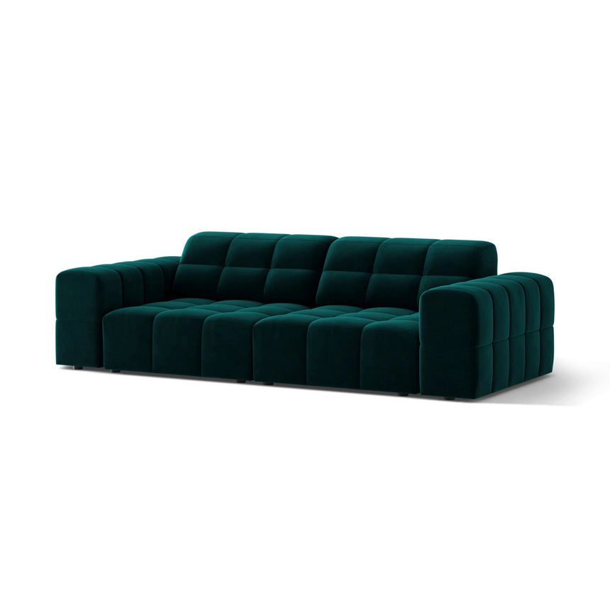 Chicago 3-Sitzer Sofa aus Samt in Tiefes Petrol (Venus 2911), 212x102 cm von Cosmopolitan Design – Bild 3