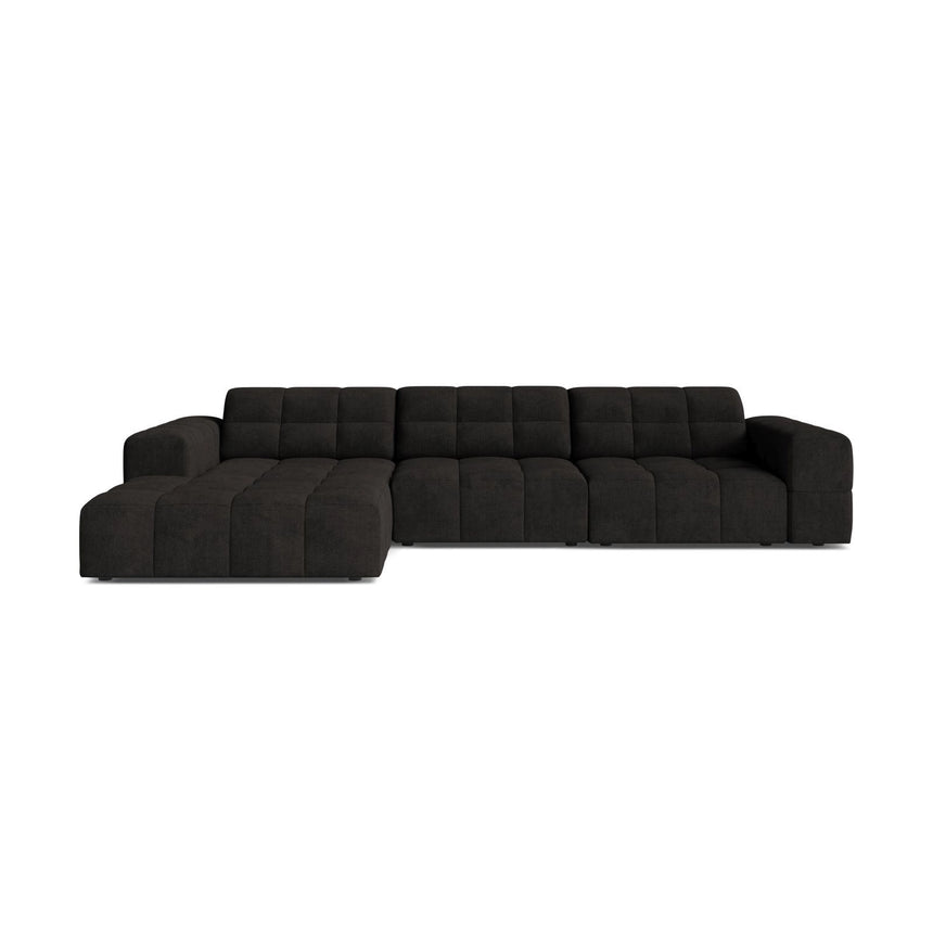 Chicago 4-Sitzer Ecksofa, Linke Seite, aus Chenille in Anthrazit (Eden 21 Black), 294x167 cm von Cosmopolitan Design – Bild 1