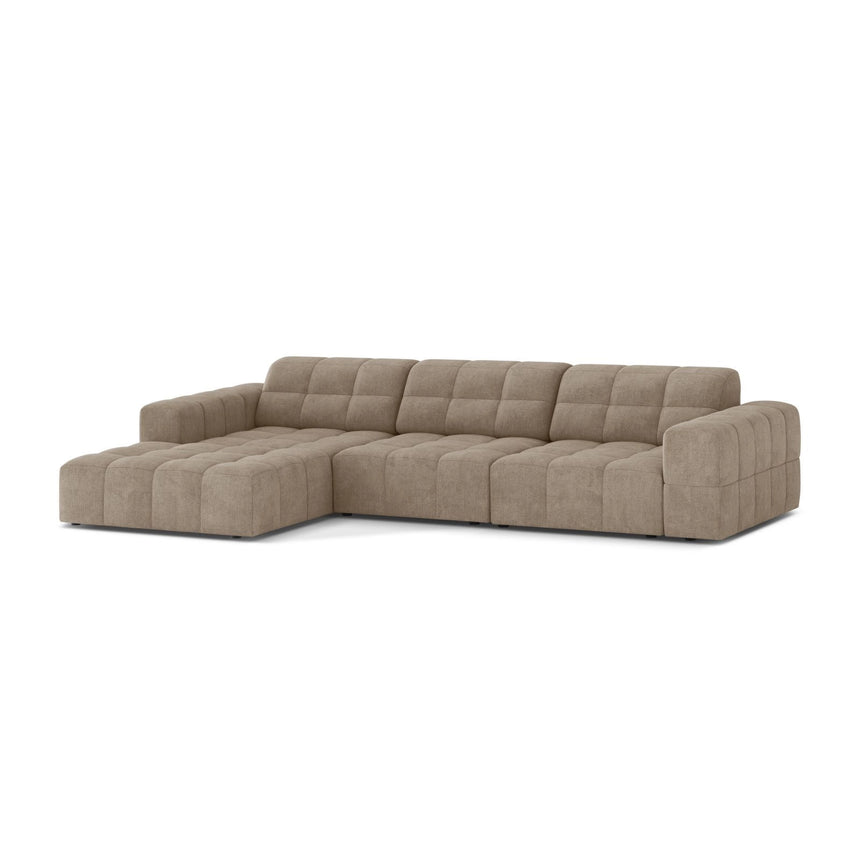 Chicago 4-Sitzer Ecksofa, Linke Seite, aus Chenille in Dunkelbeige (Eden 4 Beige), 294x167 cm von Cosmopolitan Design – Bild 3