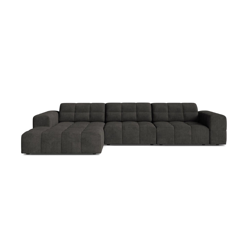 Chicago 4-Sitzer Ecksofa, Linke Seite, aus Chenille in Dunkelgrau (Eden 20 Graphite), 294x167 cm von Cosmopolitan Design – Bild 1
