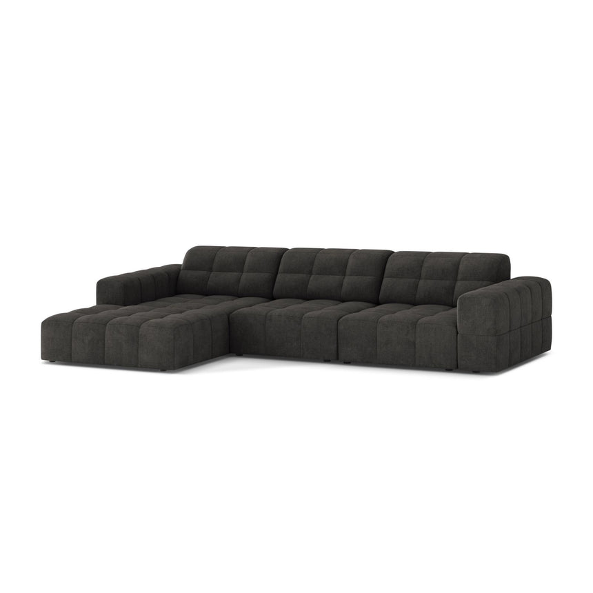 Chicago 4-Sitzer Ecksofa, Linke Seite, aus Chenille in Dunkelgrau (Eden 20 Graphite), 294x167 cm von Cosmopolitan Design – Bild 3