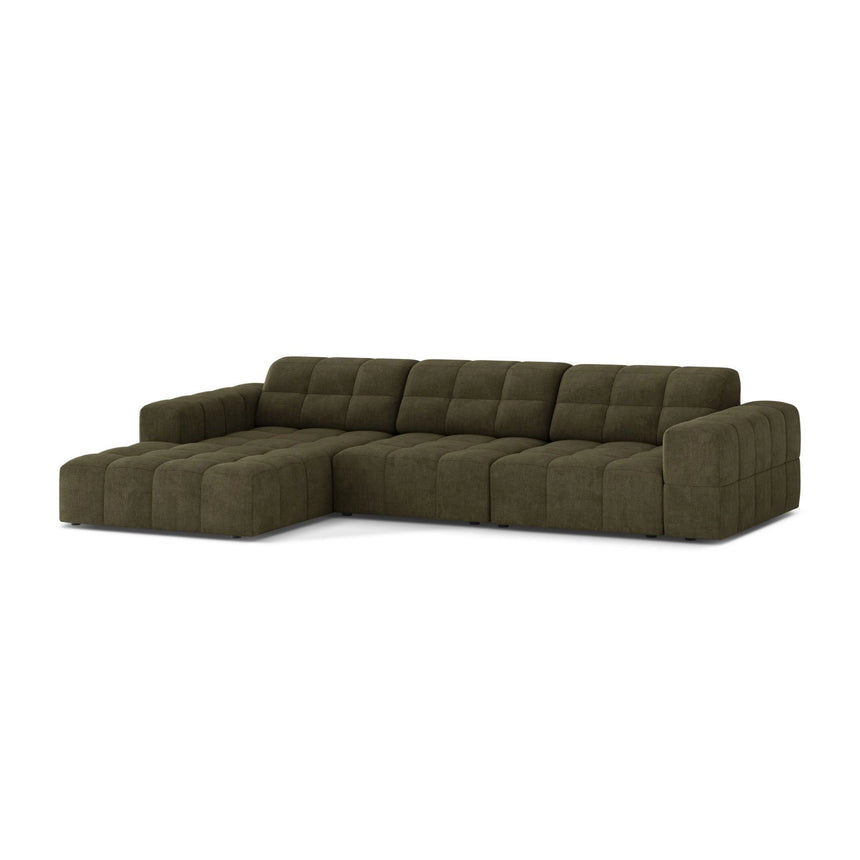 Chicago 4-Sitzer Ecksofa, Linke Seite, aus Chenille in Grün (Eden 12 Olive), 294x167 cm von Cosmopolitan Design – Bild 3