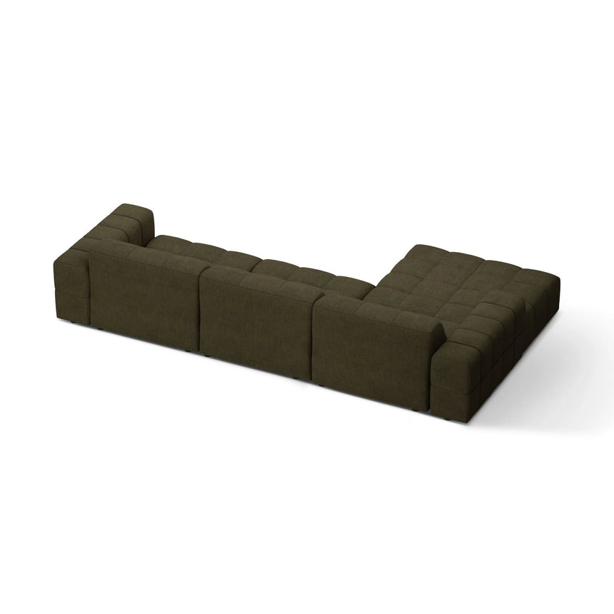 Chicago 4-Sitzer Ecksofa, Linke Seite, aus Chenille in Grün (Eden 12 Olive), 294x167 cm von Cosmopolitan Design – Bild 4
