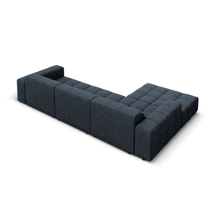 Chicago 4-Sitzer Ecksofa, Linke Seite, aus Chenille in Königsblau (Haga 86), 284x166x70 cm von Cosmopolitan Design – Bild 5