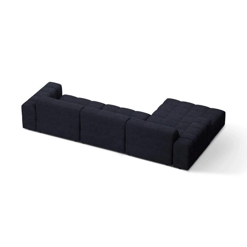 Chicago 4-Sitzer Ecksofa, Linke Seite, aus Chenille in Marineblau (Eden 16 Deep Blue), 294x167 cm von Cosmopolitan Design – Bild 4
