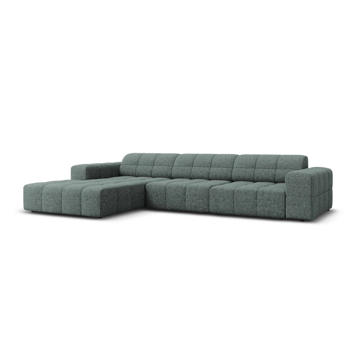 Chicago 4-Sitzer Ecksofa, Linke Seite, aus Chenille in Petrol (Haga 78), 284x166x70 cm von Cosmopolitan Design – Bild 3