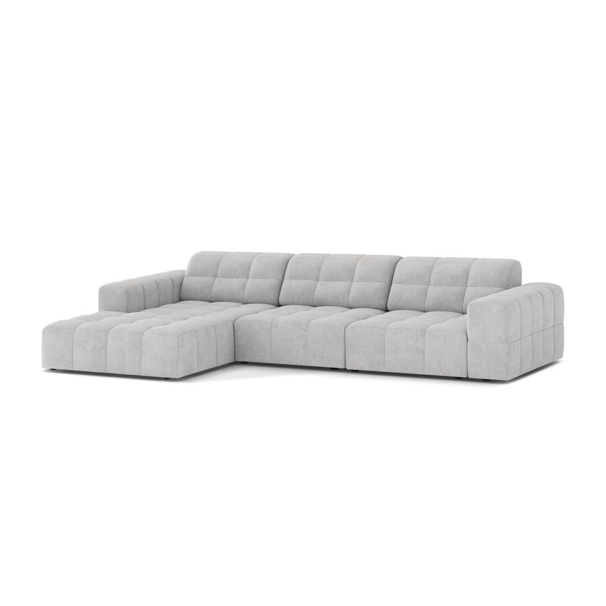 Chicago 4-Sitzer Ecksofa, Linke Seite, aus Chenille in Silber (Eden 17 Silver), 294x167 cm von Cosmopolitan Design – Bild 3