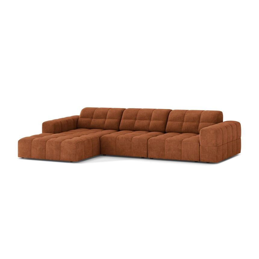 Chicago 4-Sitzer Ecksofa, Linke Seite, aus Chenille in Ziegel (Eden 10 Terra), 294x167 cm von Cosmopolitan Design – Bild 3