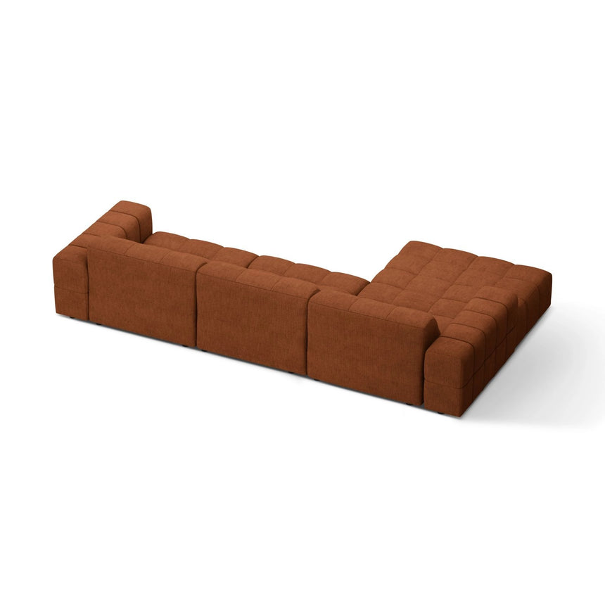 Chicago 4-Sitzer Ecksofa, Linke Seite, aus Chenille in Ziegel (Eden 10 Terra), 294x167 cm von Cosmopolitan Design – Bild 4