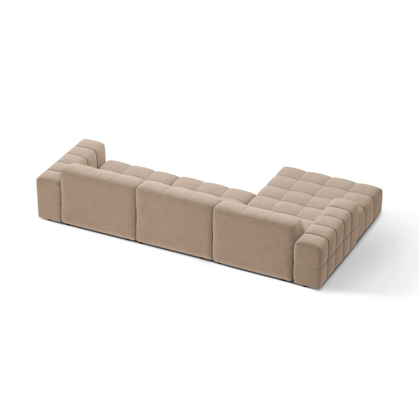 Chicago 4-Sitzer Ecksofa, Linke Seite, aus Samt in Beige (Venus 2928), 294x167 cm von Cosmopolitan Design – Bild 4