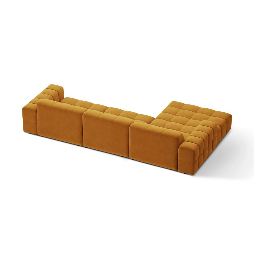 Chicago 4-Sitzer Ecksofa, Linke Seite, aus Samt in Gelb (Venus 2917), 294x167 cm von Cosmopolitan Design – Bild 4
