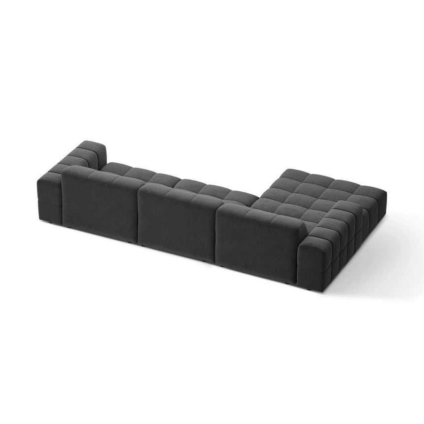 Chicago 4-Sitzer Ecksofa, Linke Seite, aus Samt in Grau (Venus 2930), 294x167 cm von Cosmopolitan Design – Bild 4