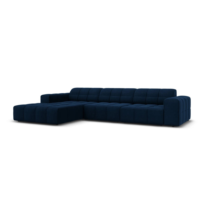 Chicago 4-Sitzer Ecksofa, Linke Seite, aus Samt in Königsblau (Bluvel 86), 284x166x70 cm von Cosmopolitan Design – Bild 3