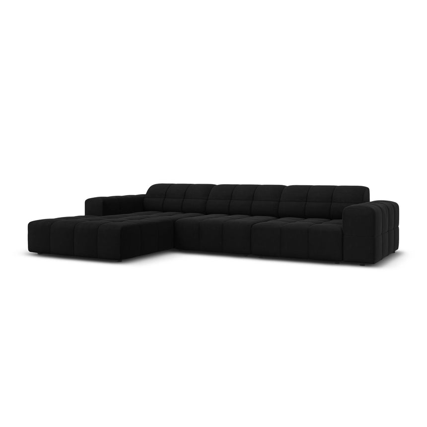 Chicago 4-Sitzer Ecksofa, Linke Seite, aus Samt in Schwarz (Bluvel 19), 284x166x70 cm von Cosmopolitan Design – Bild 3