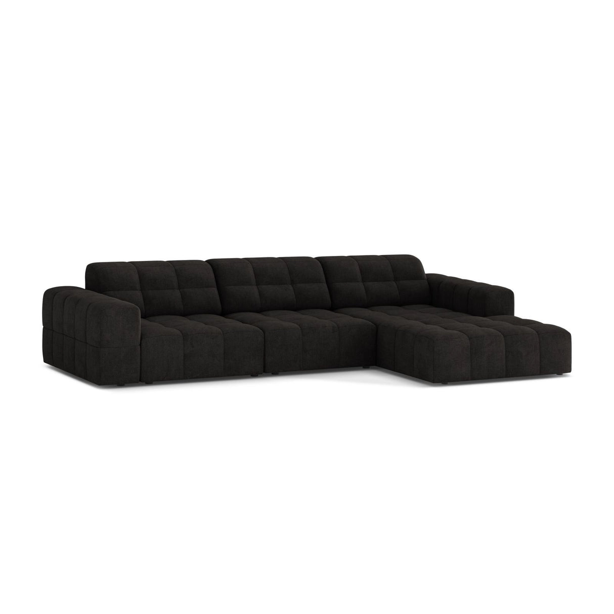Chicago 4-Sitzer Ecksofa, Rechte Seite, aus Chenille in Anthrazit (Eden 21 Black), 294x167 cm von Cosmopolitan Design – Bild 3