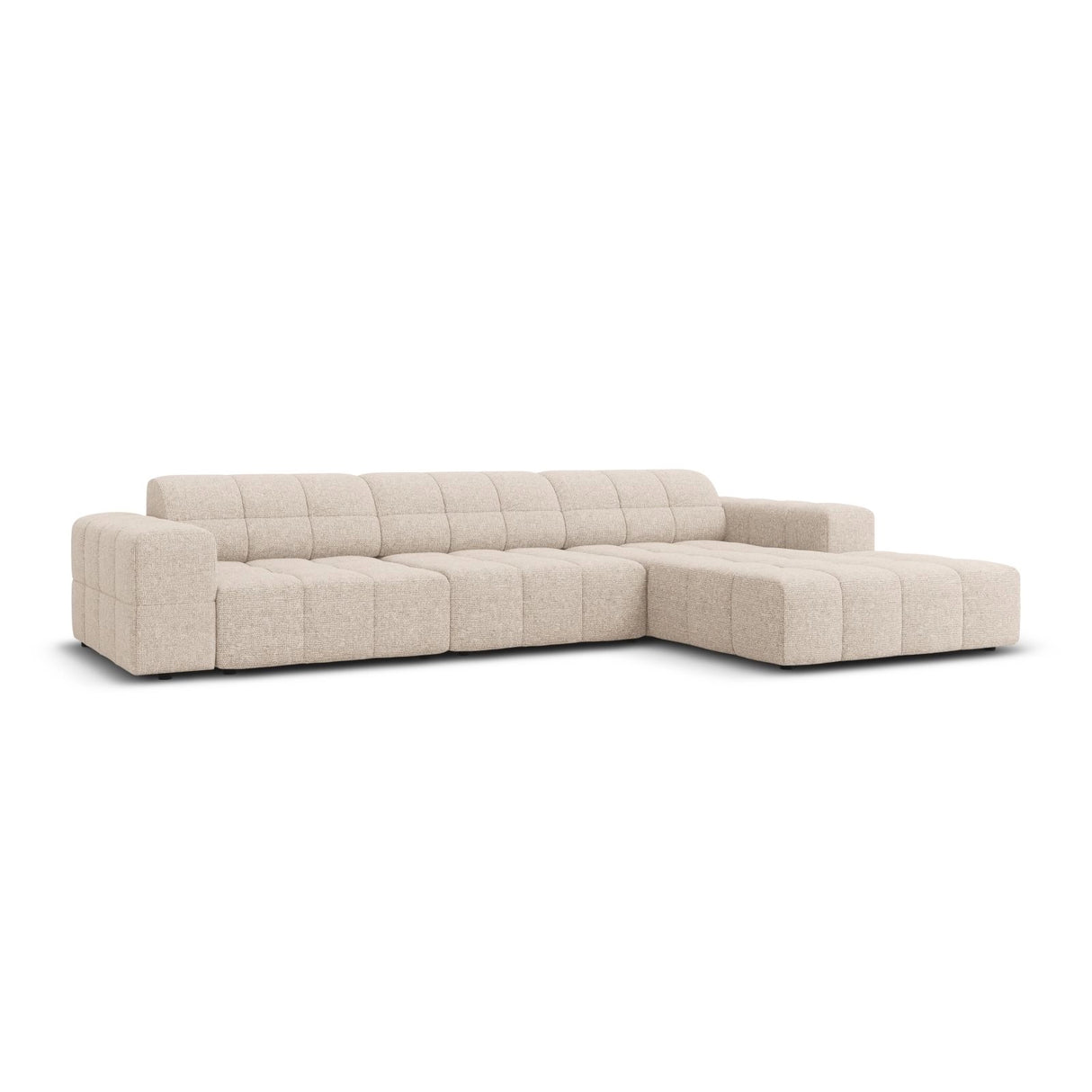 Chicago 4-Sitzer Ecksofa, Rechte Seite, aus Chenille in Beige (Haga 30), 284x166x70 cm von Cosmopolitan Design – Bild 3