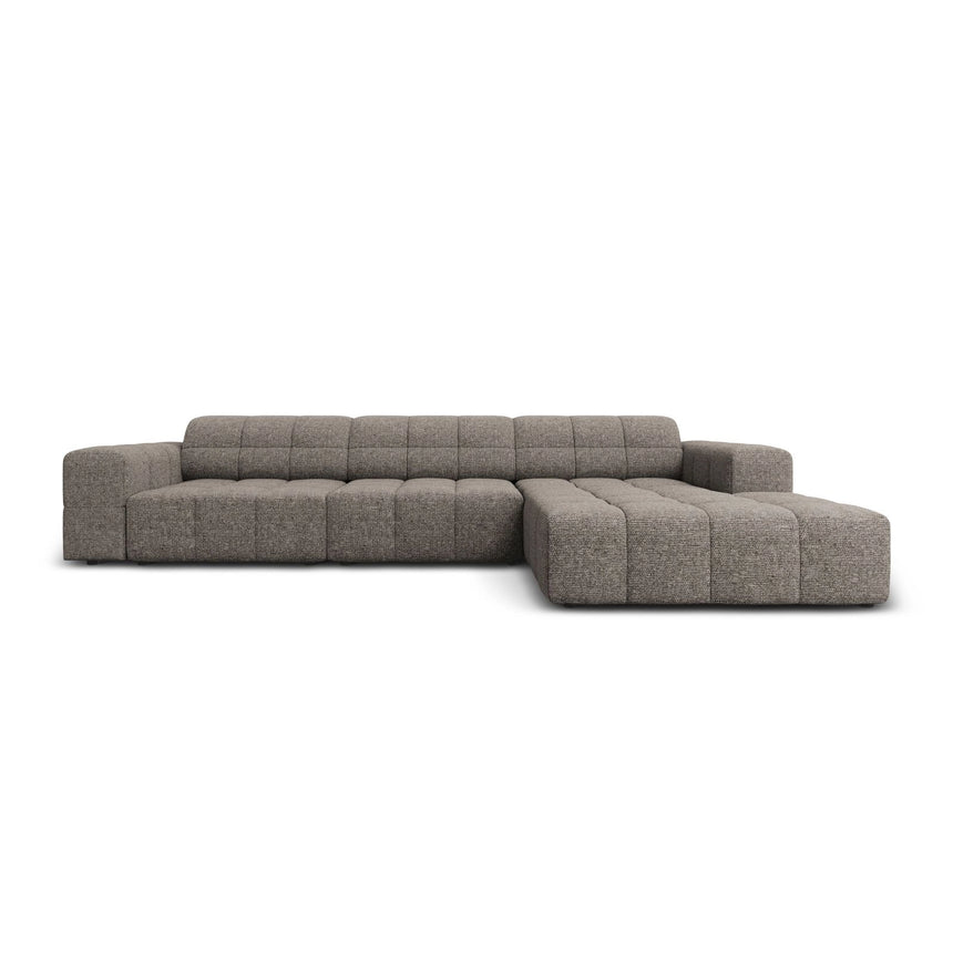 Chicago 4-Sitzer Ecksofa, Rechte Seite, aus Chenille in Grau (Haga 16), 284x166x70 cm von Cosmopolitan Design – Bild 1