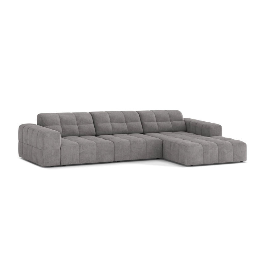 Chicago 4-Sitzer Ecksofa, Rechte Seite, aus Chenille in Hellgrau (Eden 18 Grey), 294x167 cm von Cosmopolitan Design – Bild 3