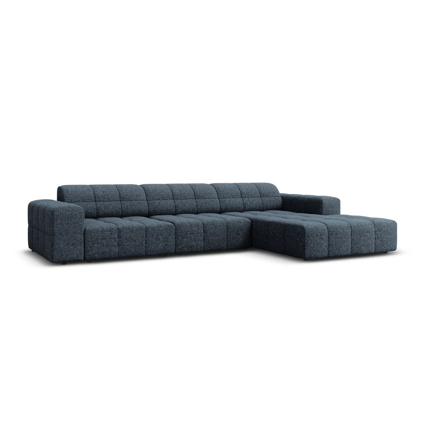 Chicago 4-Sitzer Ecksofa, Rechte Seite, aus Chenille in Königsblau (Haga 86), 284x166x70 cm von Cosmopolitan Design – Bild 3