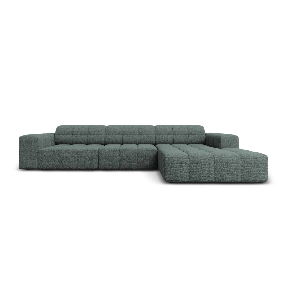 Chicago 4-Sitzer Ecksofa, Rechte Seite, aus Chenille in Petrol (Haga 78), 284x166x70 cm von Cosmopolitan Design – Bild 1