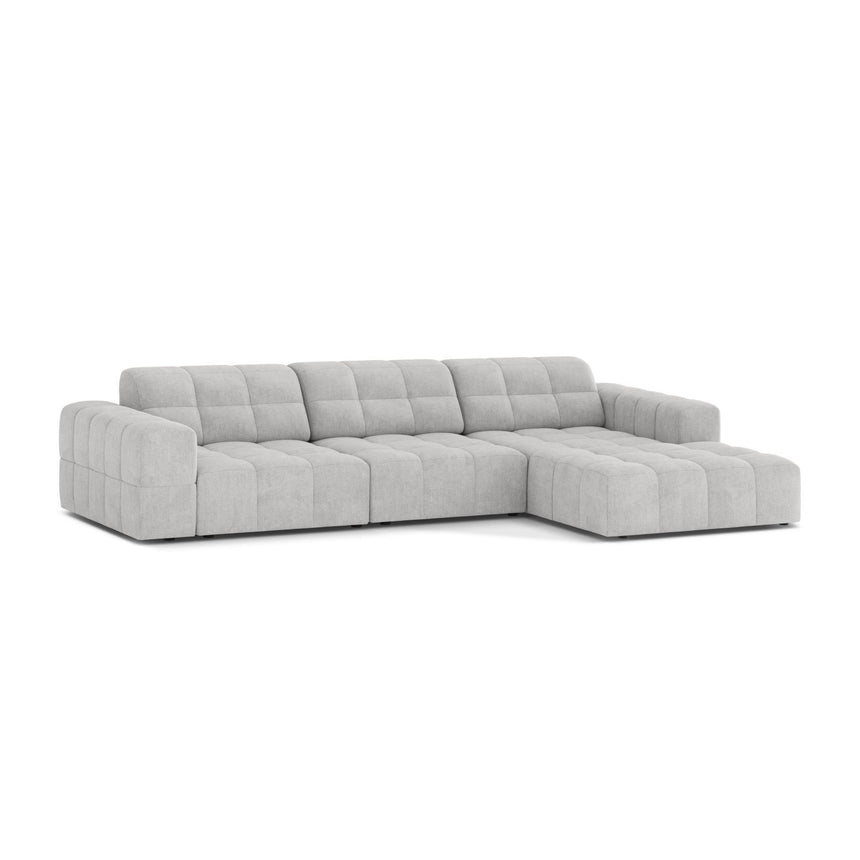 Chicago 4-Sitzer Ecksofa, Rechte Seite, aus Chenille in Silber (Eden 17 Silver), 294x167 cm von Cosmopolitan Design – Bild 3