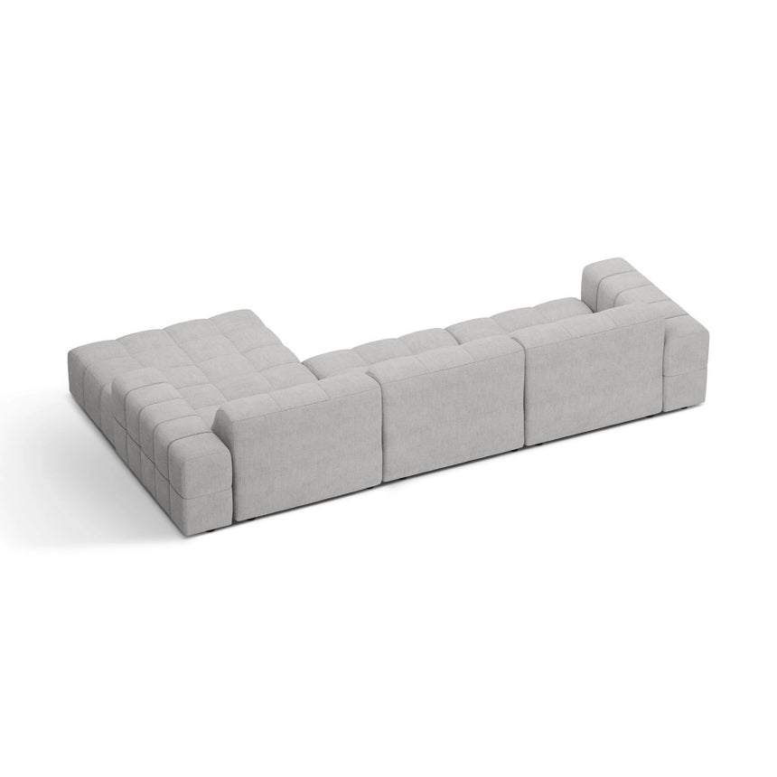 Chicago 4-Sitzer Ecksofa, Rechte Seite, aus Chenille in Silber (Eden 17 Silver), 294x167 cm von Cosmopolitan Design – Bild 4