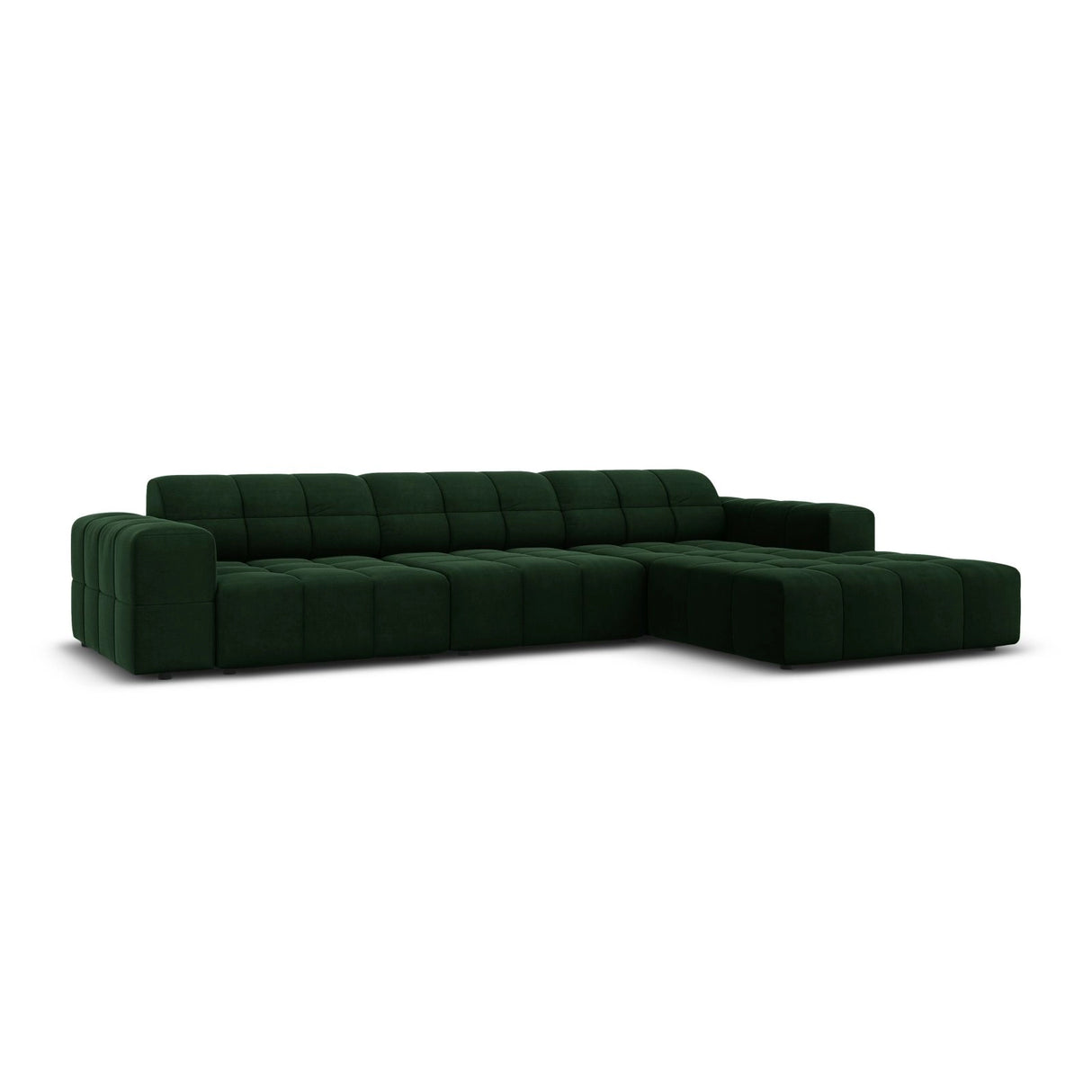 Chicago 4-Sitzer Ecksofa, Rechte Seite, aus Samt in Flaschengrün (Bluvel 78), 284x166x70 cm von Cosmopolitan Design – Bild 3
