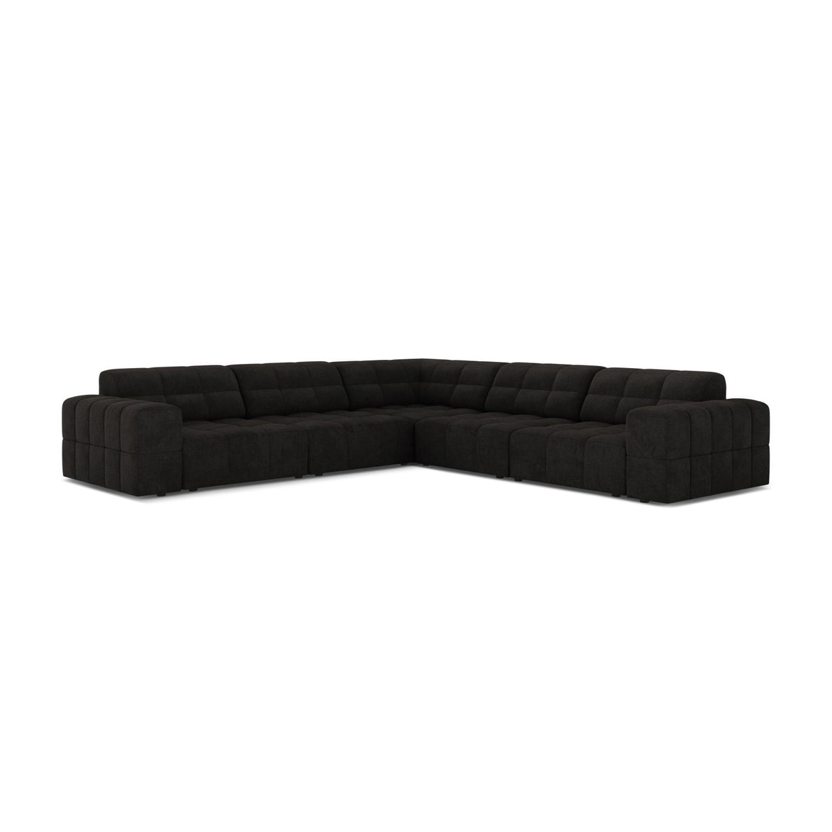 Chicago 4-Sitzer Ecksofa, Symmetrisch, aus Chenille in Anthrazit (Eden 21 Black), 285x285 cm von Cosmopolitan Design – Bild 1