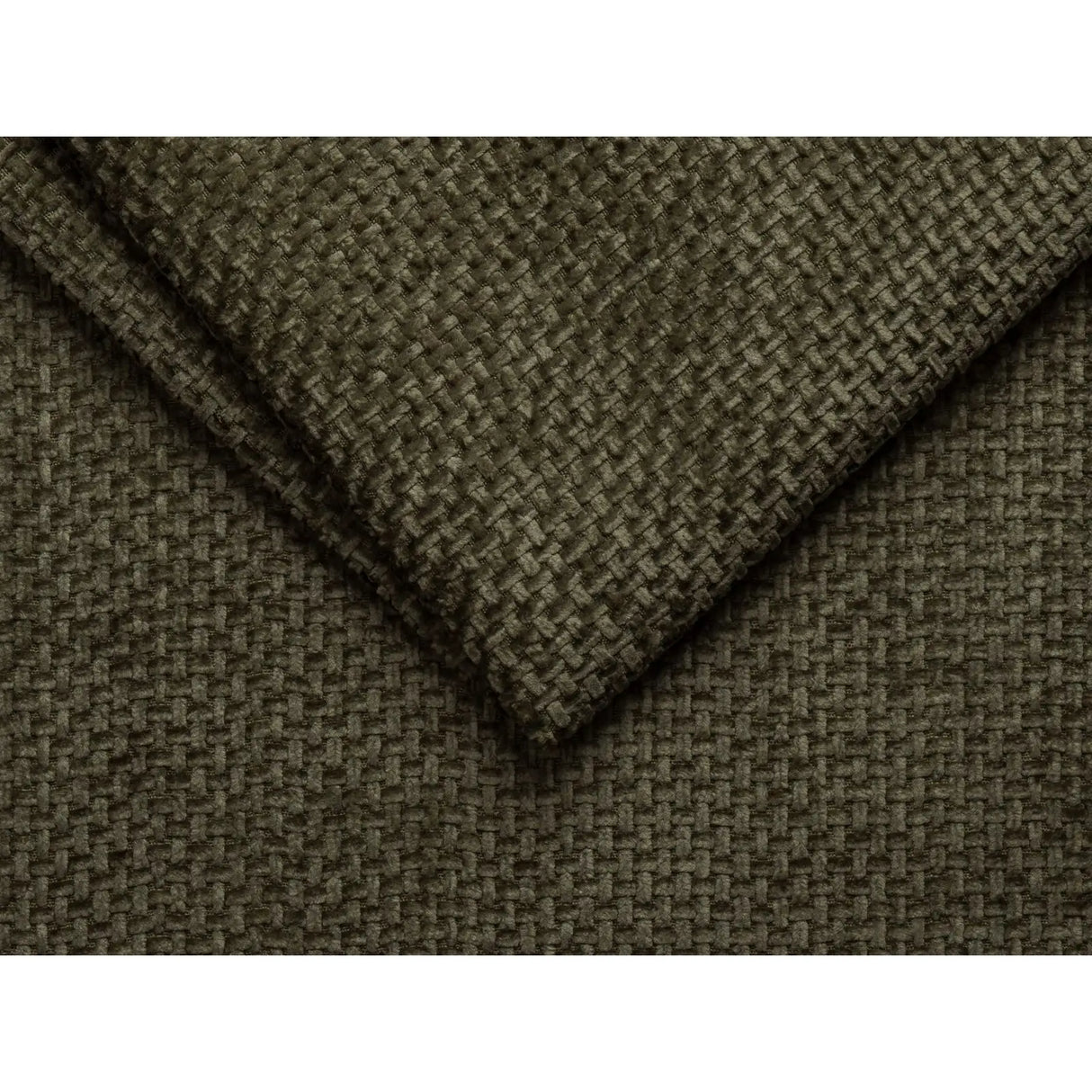Chicago 4-Sitzer Ecksofa, Symmetrisch, aus Chenille in Grün (Eden 12 Olive), 285x285 cm von Cosmopolitan Design – Bild 4