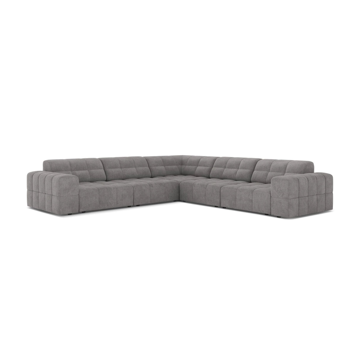 Chicago 4-Sitzer Ecksofa, Symmetrisch, aus Chenille in Hellgrau (Eden 18 Grey), 285x285 cm von Cosmopolitan Design – Bild 1