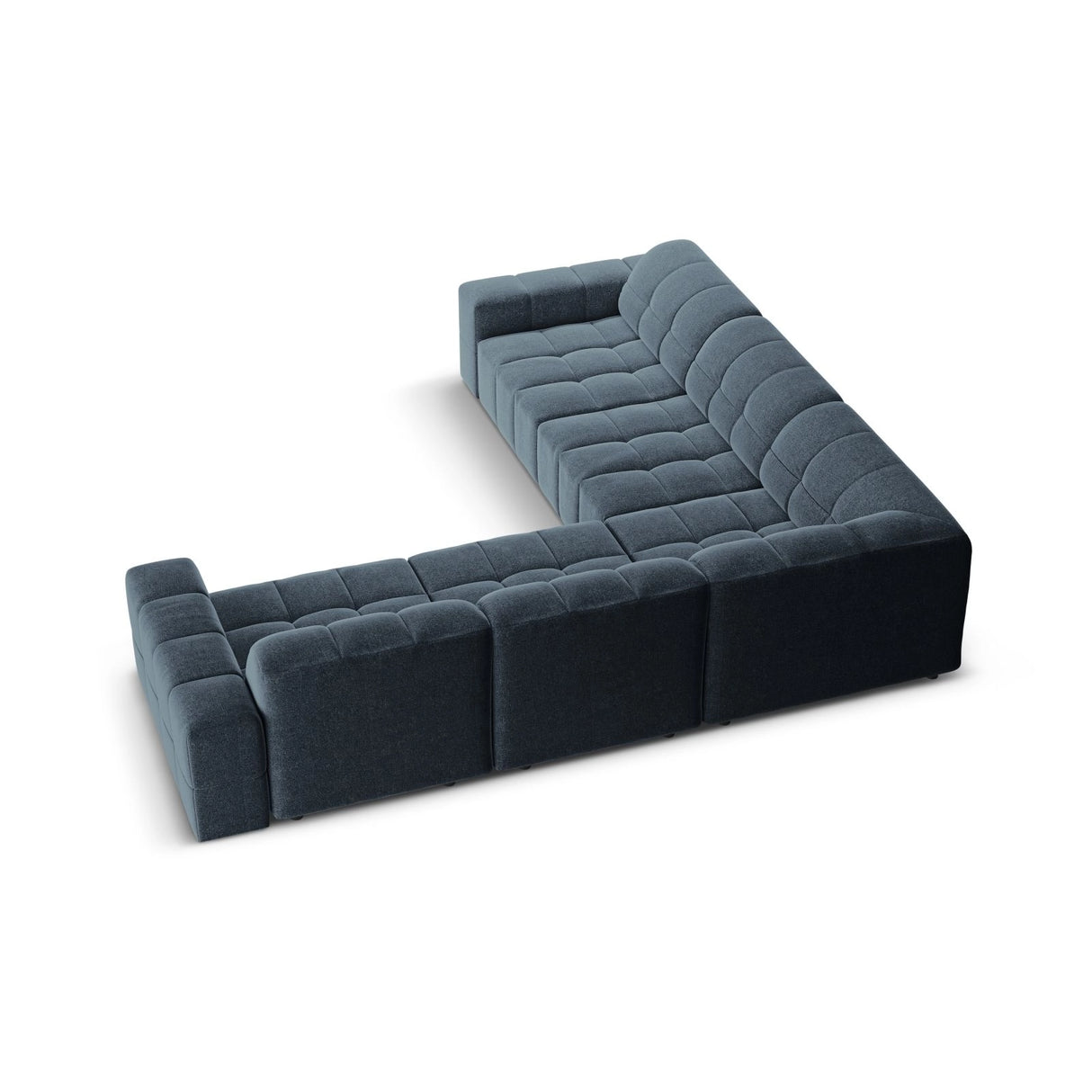 Chicago 4-Sitzer Ecksofa, symmetrisch, aus Chenille in Königsblau (Haga 86), 287x287x70 cm von Cosmopolitan Design – Bild 4