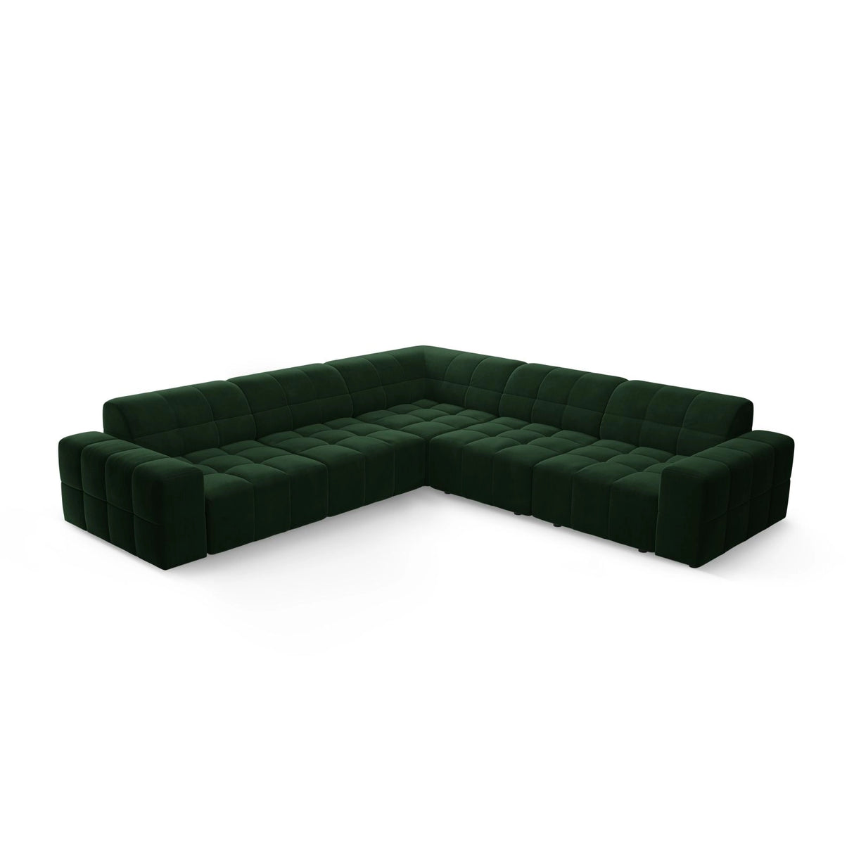 Chicago 4-Sitzer Ecksofa, symmetrisch, aus Samt in Flaschengrün (Bluvel 78), 287x287x70 cm von Cosmopolitan Design – Bild 3