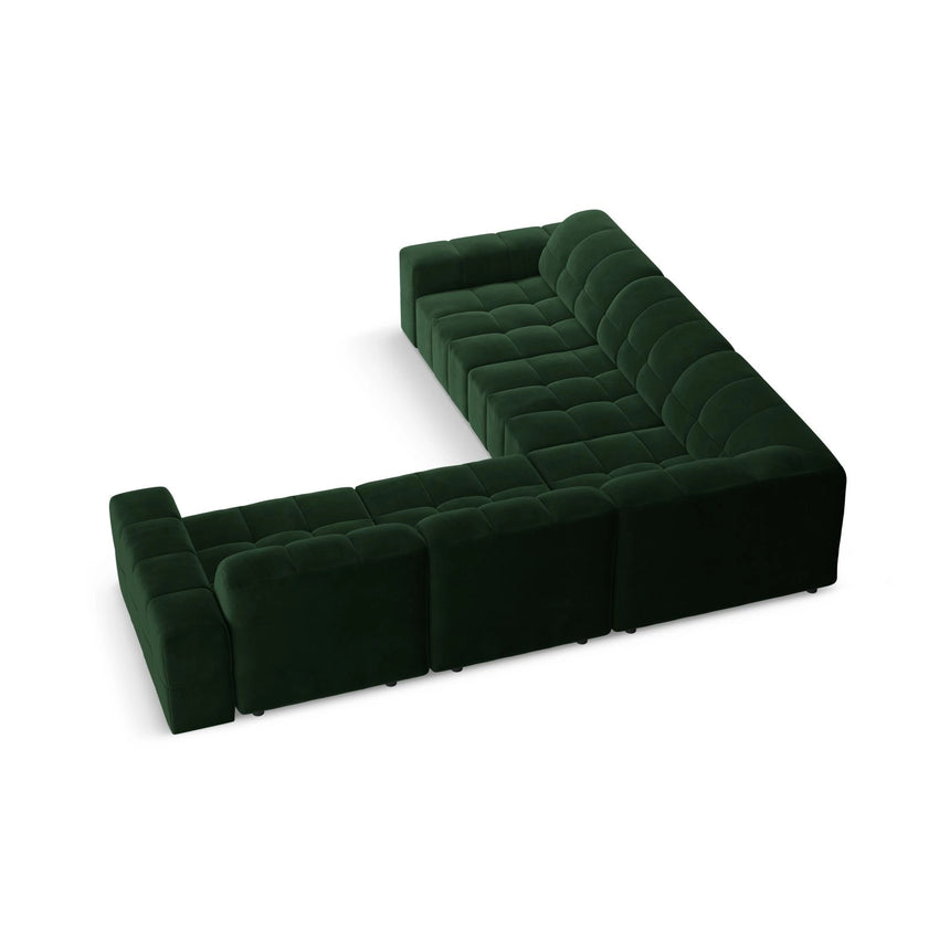 Chicago 4-Sitzer Ecksofa, symmetrisch, aus Samt in Flaschengrün (Bluvel 78), 287x287x70 cm von Cosmopolitan Design – Bild 4