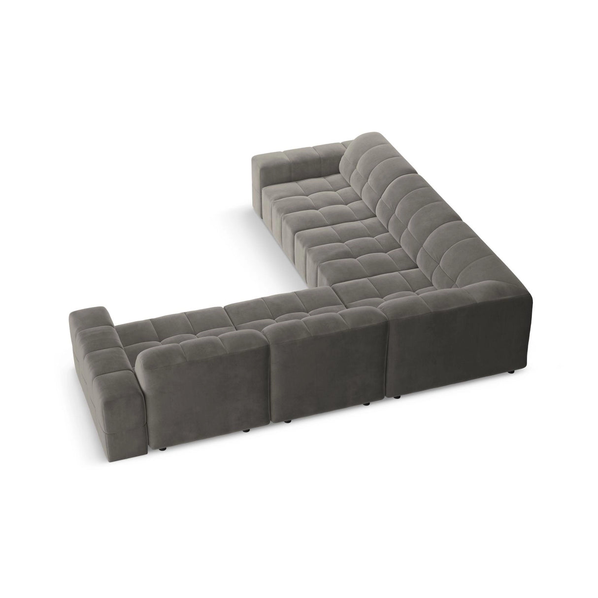 Chicago 4-Sitzer Ecksofa, symmetrisch, aus Samt in Hellgrau (Bluvel 13), 287x287x70 cm von Cosmopolitan Design – Bild 4