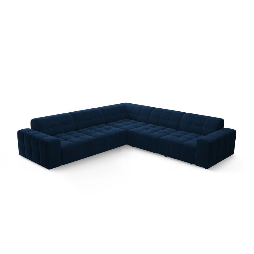 Chicago 4-Sitzer Ecksofa, symmetrisch, aus Samt in Königsblau (Bluvel 86), 287x287x70 cm von Cosmopolitan Design – Bild 3
