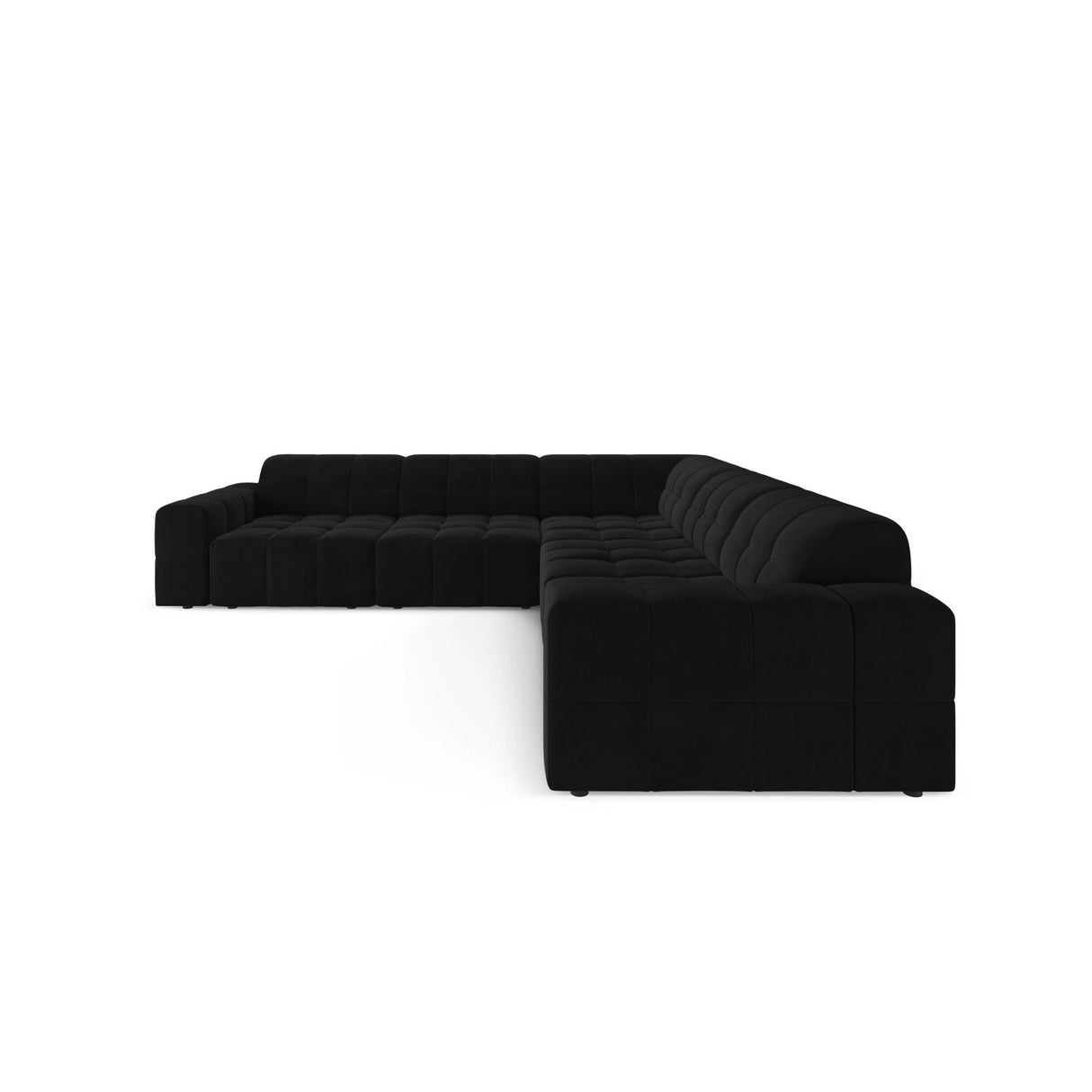 Chicago 4-Sitzer Ecksofa, symmetrisch, aus Samt in Schwarz (Bluvel 19), 287x287x70 cm von Cosmopolitan Design – Bild 1