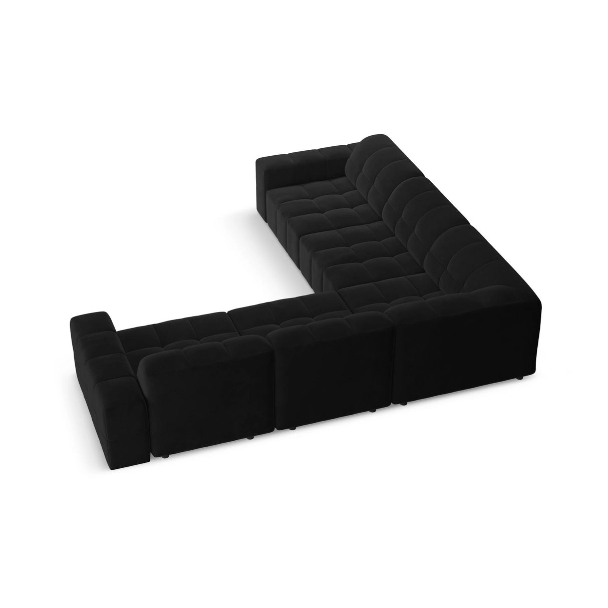 Chicago 4-Sitzer Ecksofa, symmetrisch, aus Samt in Schwarz (Bluvel 19), 287x287x70 cm von Cosmopolitan Design – Bild 4