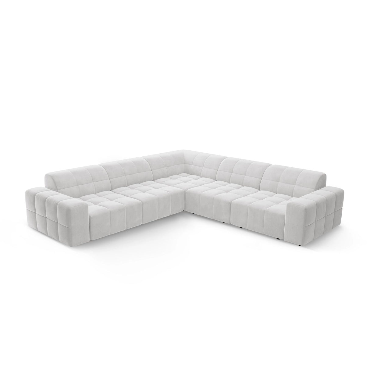 Chicago 4-Sitzer Ecksofa, symmetrisch, aus Samt in Silber (Bluvel 03), 287x287x70 cm von Cosmopolitan Design – Bild 3