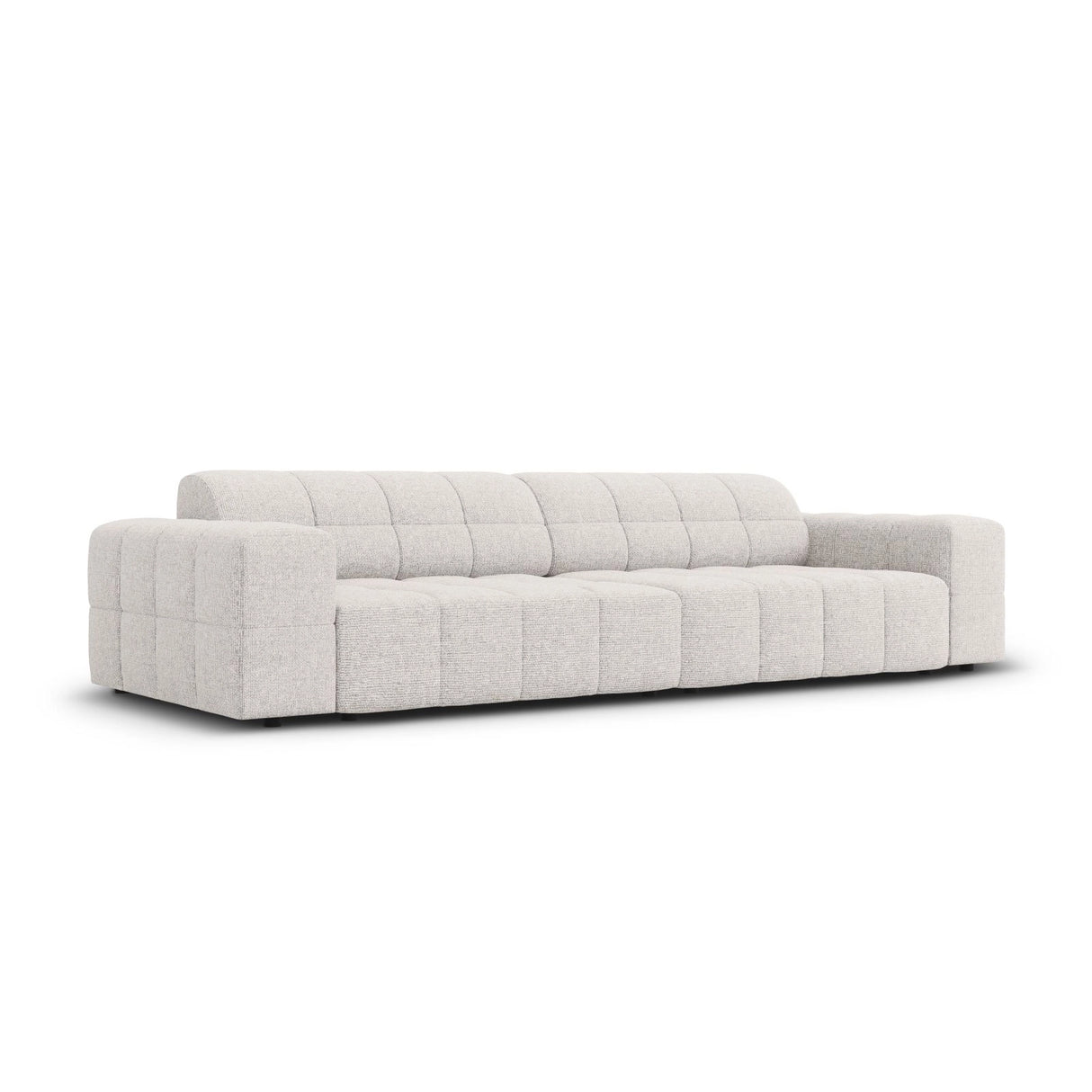 Chicago 4-Sitzer Sofa aus Chenille in Hellgrau (Haga 06), 244x102x70 cm von Cosmopolitan Design – Bild 3