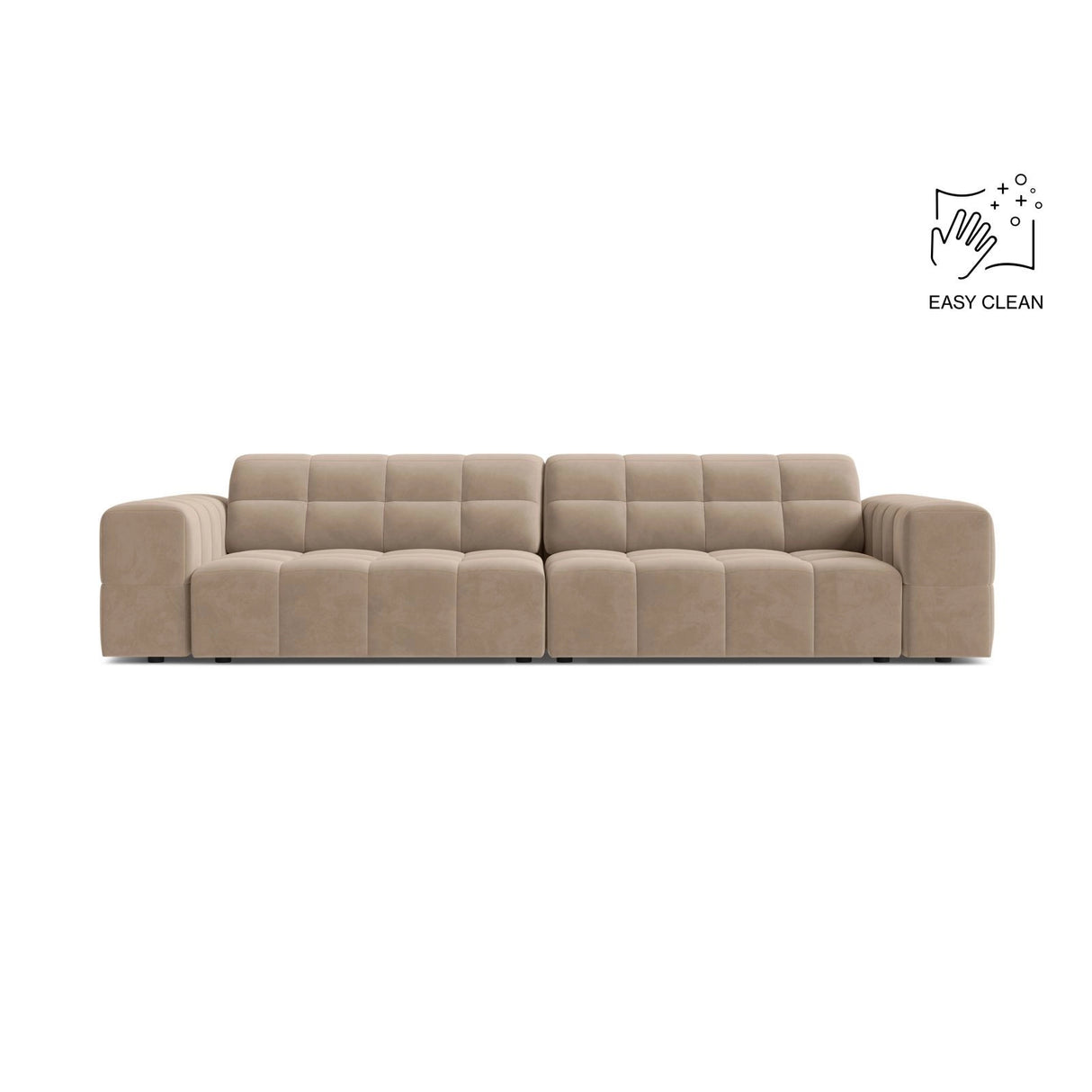 Chicago 4-Sitzer Sofa aus Samt in Beige (Venus 2928), 252x102 cm von Cosmopolitan Design – Bild 1