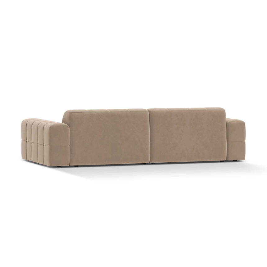 Chicago 4-Sitzer Sofa aus Samt in Beige (Venus 2928), 252x102 cm von Cosmopolitan Design – Bild 4