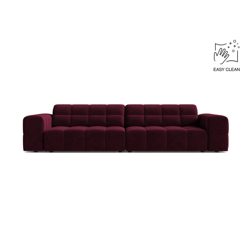 Chicago 4-Sitzer Sofa aus Samt in Burgund (Venus 2932), 252x102 cm von Cosmopolitan Design – Bild 1